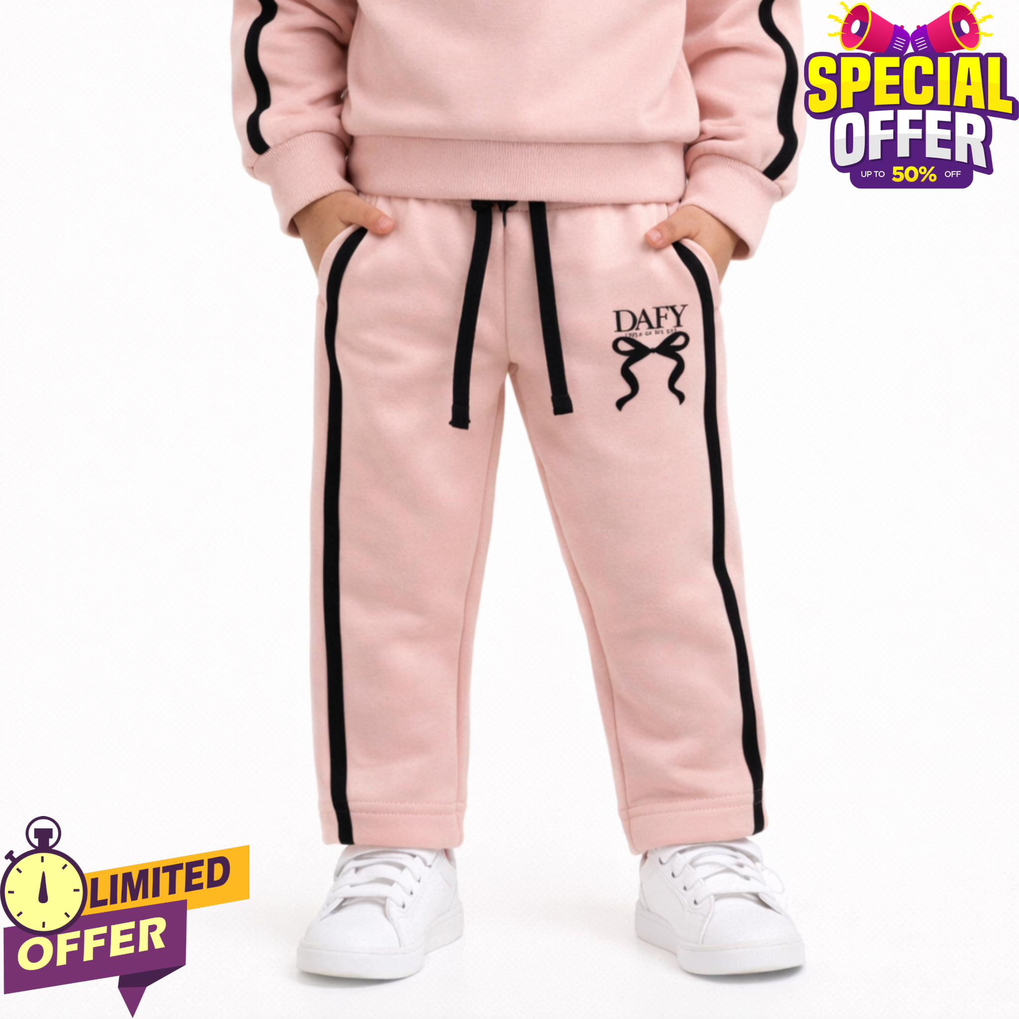  "مذهلة" Pants for Girls- (Cashmere)