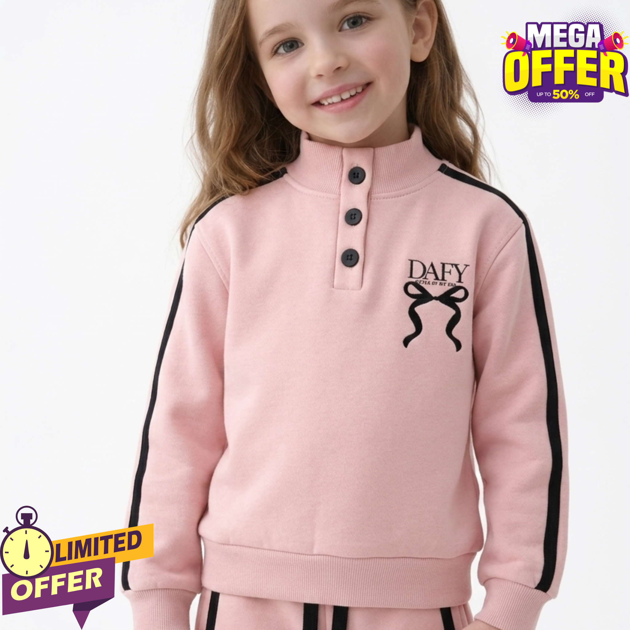  "مذهلة" Hoodie for Girls- (Cashmere)